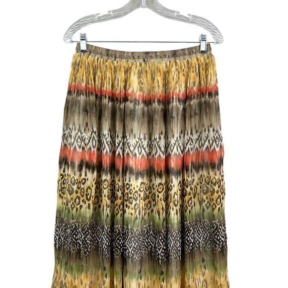 Alfred Dunner Womens Maxi Skirt Chiffon Drawstring Waist Lined Aztec Print Sz 10 - Picture 5 of 5